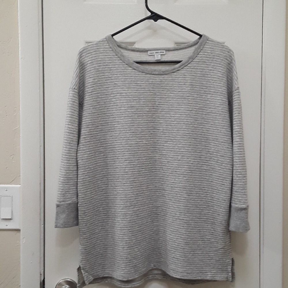 James Perse Striped 3/4 Sleeve Top - Picture 2 of 8
